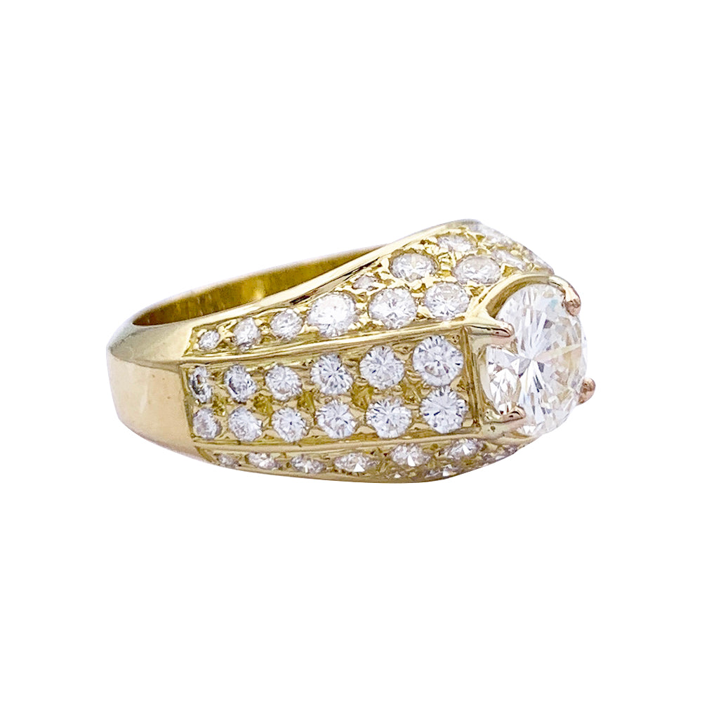 Bague or jaune, diamants. 3