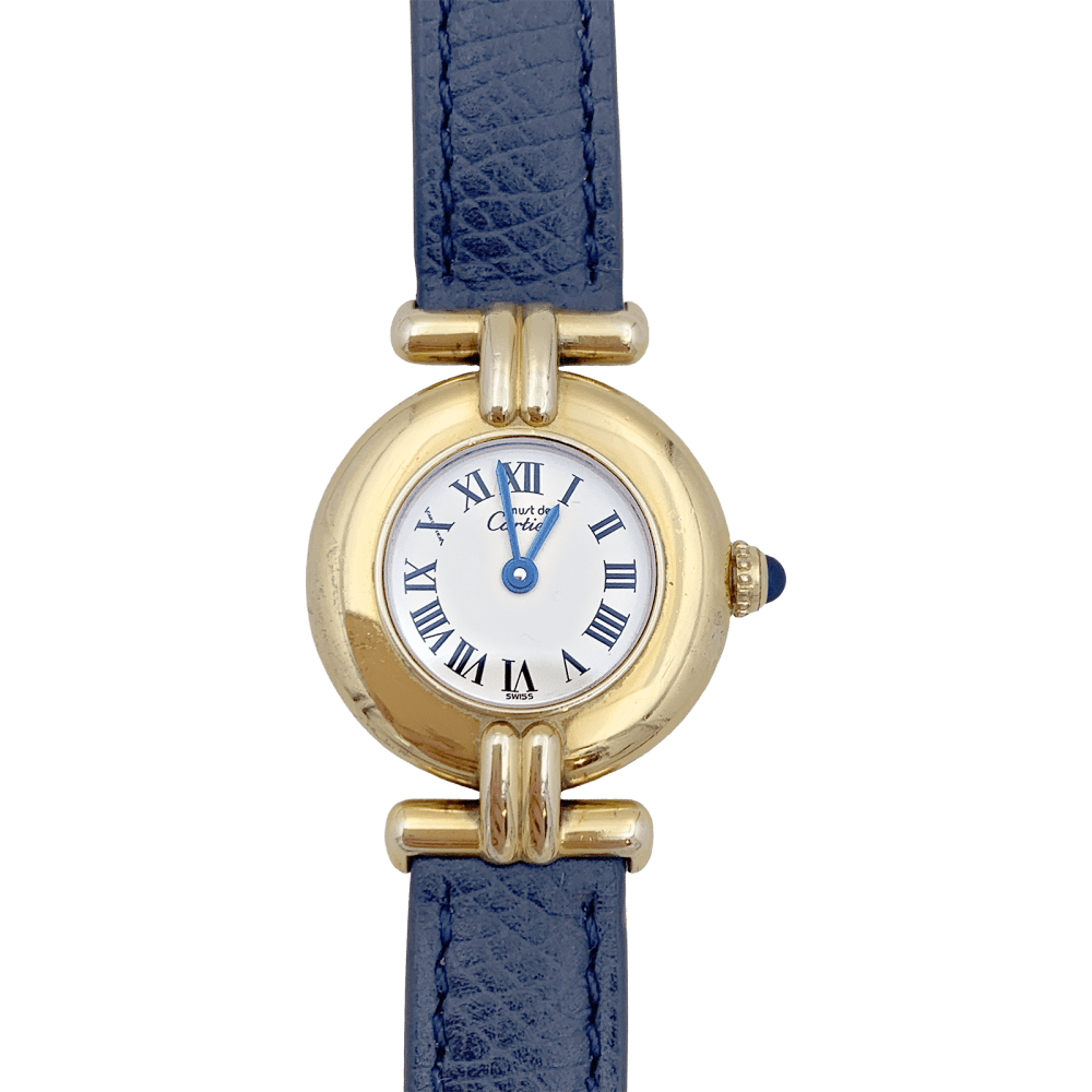 Montre Cartier, "Colisée Must", argent plaqué or, cuir.  2