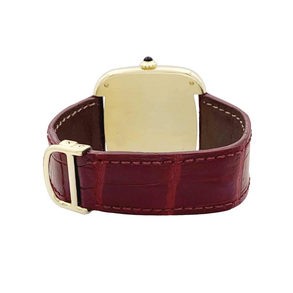 Montre Cartier, « Square » en or jaune et cuir. 5