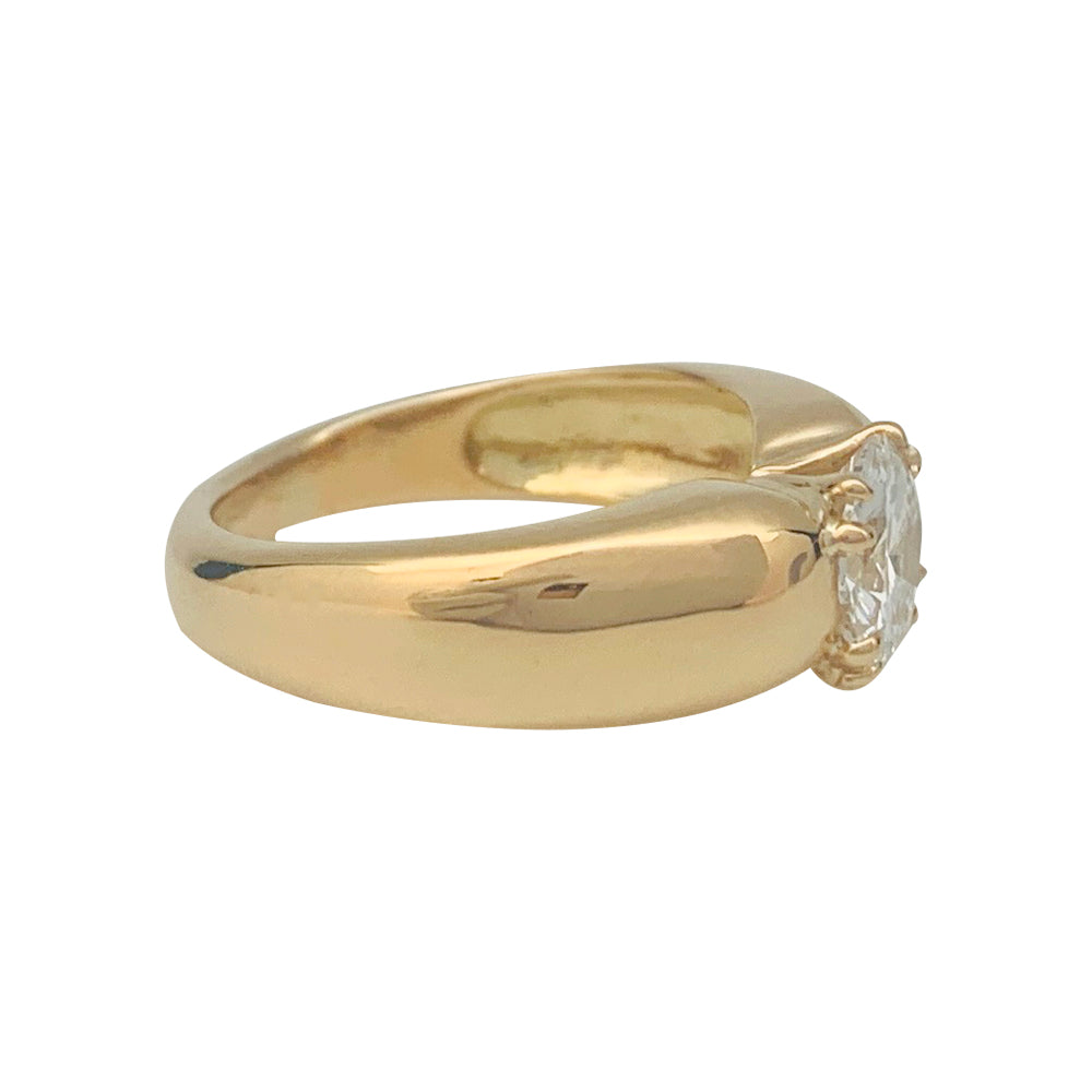 Bague jonc or jaune, diamant. 3