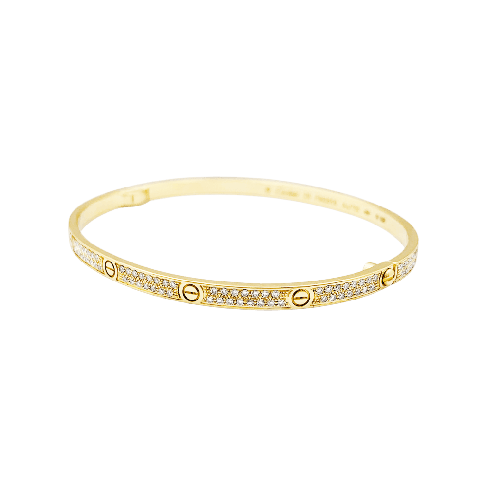 Bracelet CARTIER, "Love", or jaune, diamants.  3