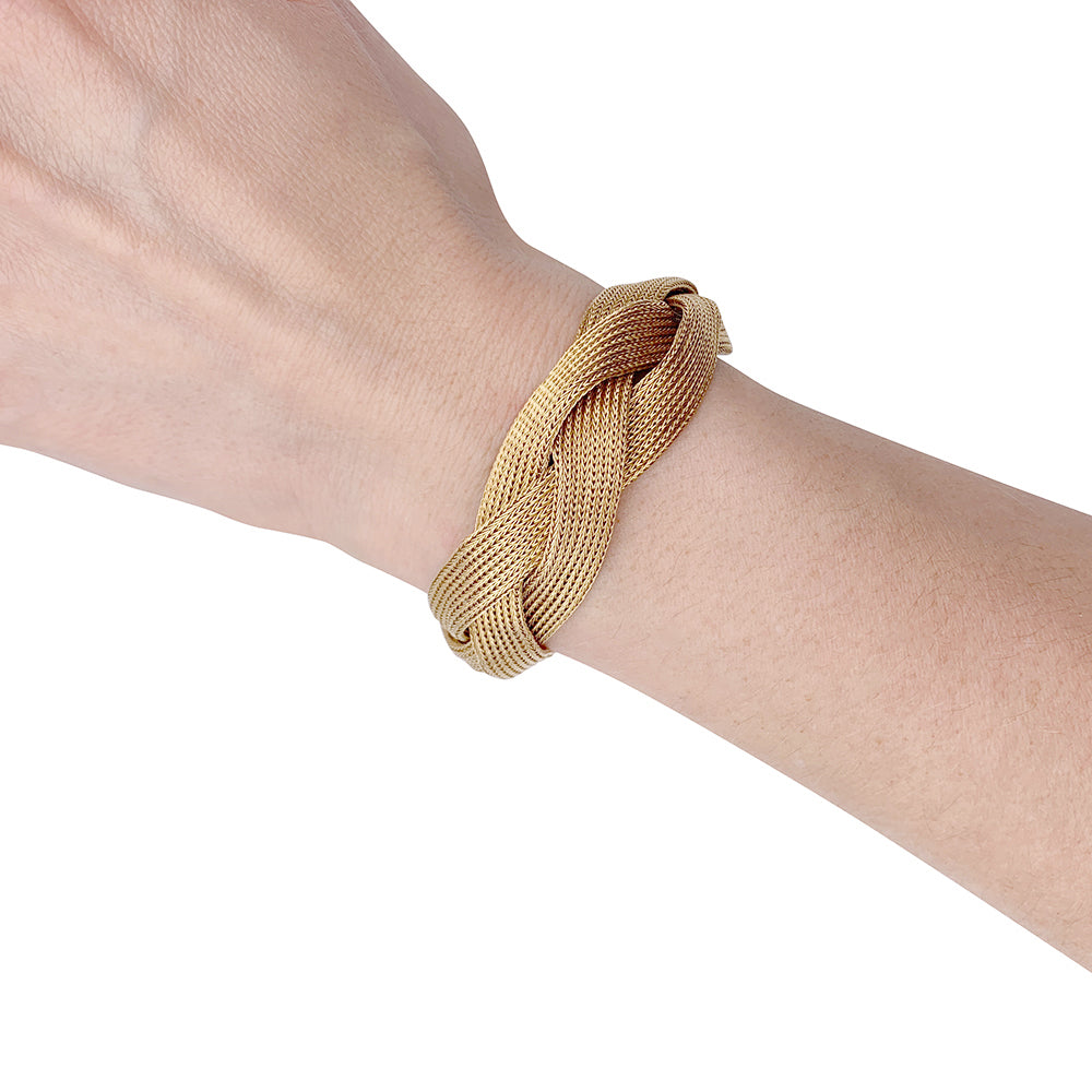 Bracelet tresse or jaune. 3