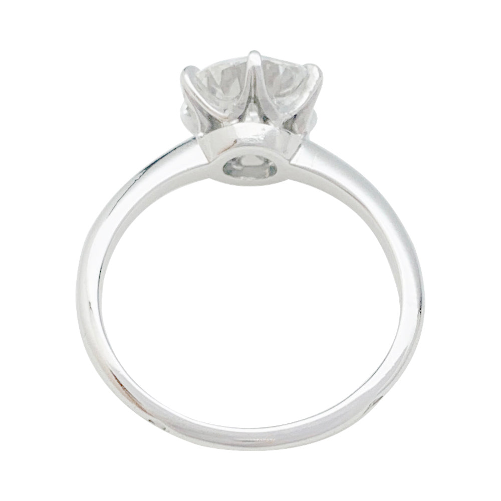 Solitaire platine et diamant, 2,23 carats. 7