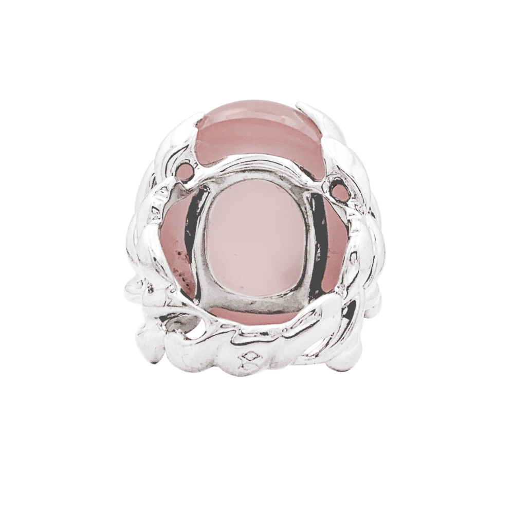 Bague Dior, "Gourmande" en or blanc, quartz rose et diamants.  4