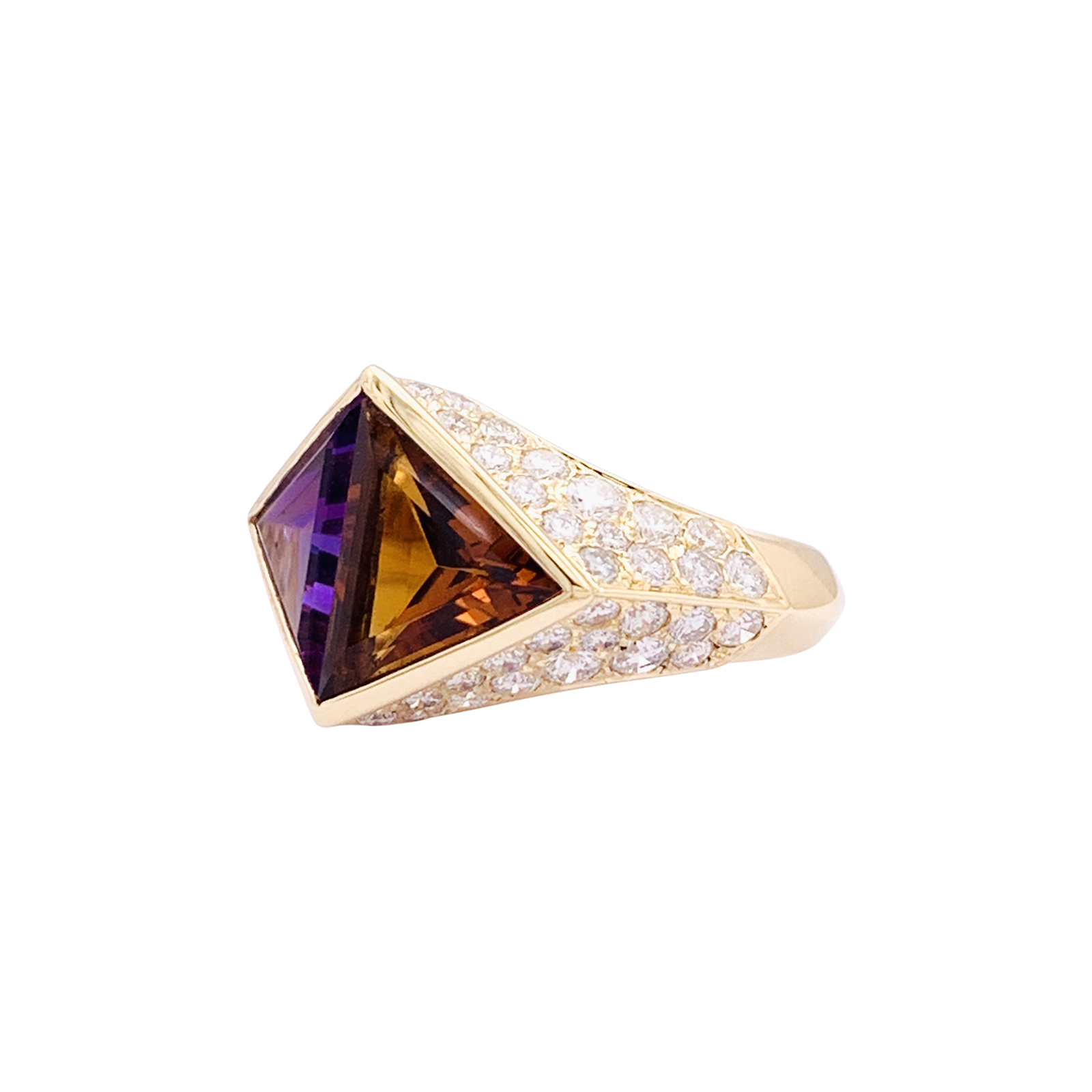 Bague O.J. Perrin, or jaune, citrine, améthyste et diamants.  3