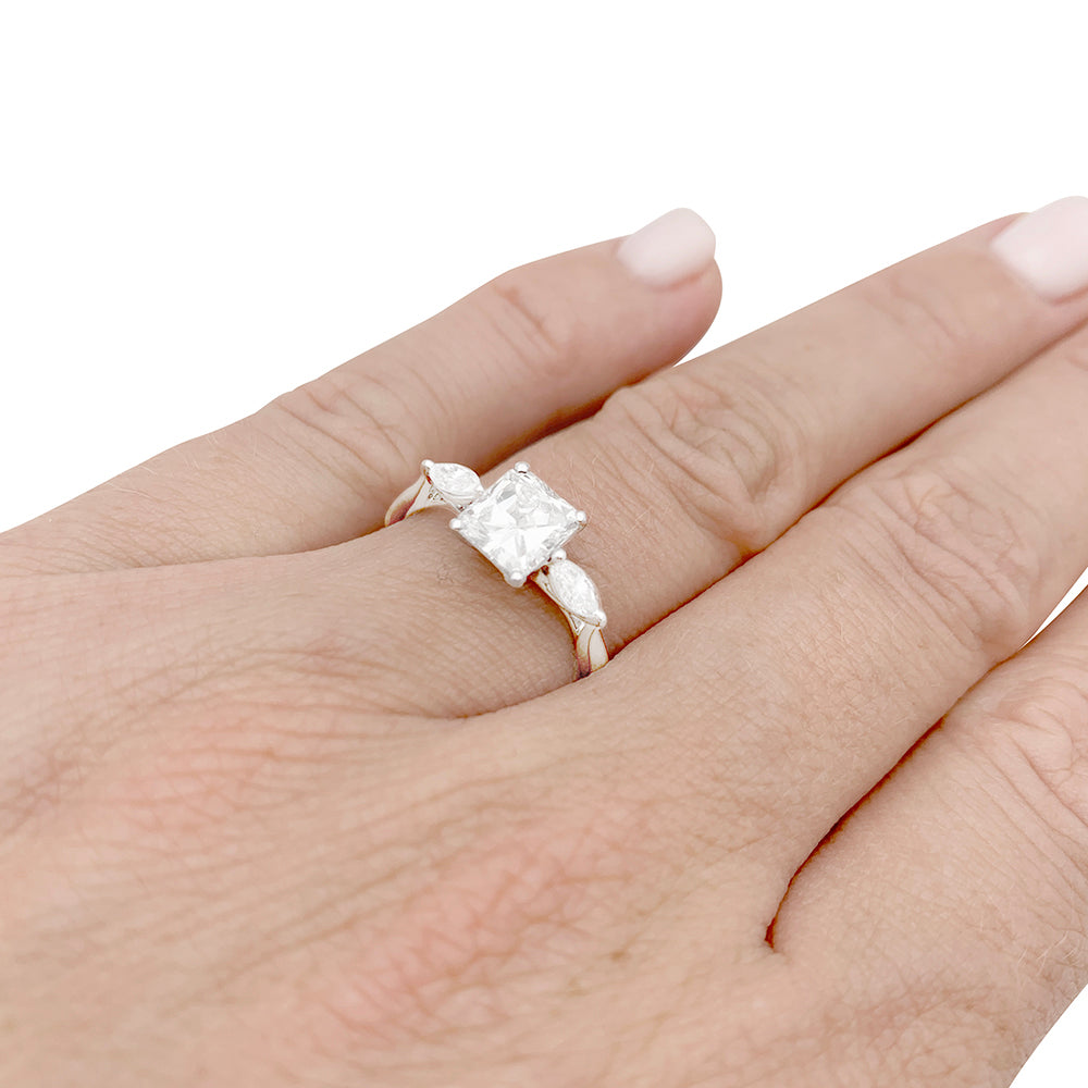 Bague or blanc, diamant 1,08 carat. 6