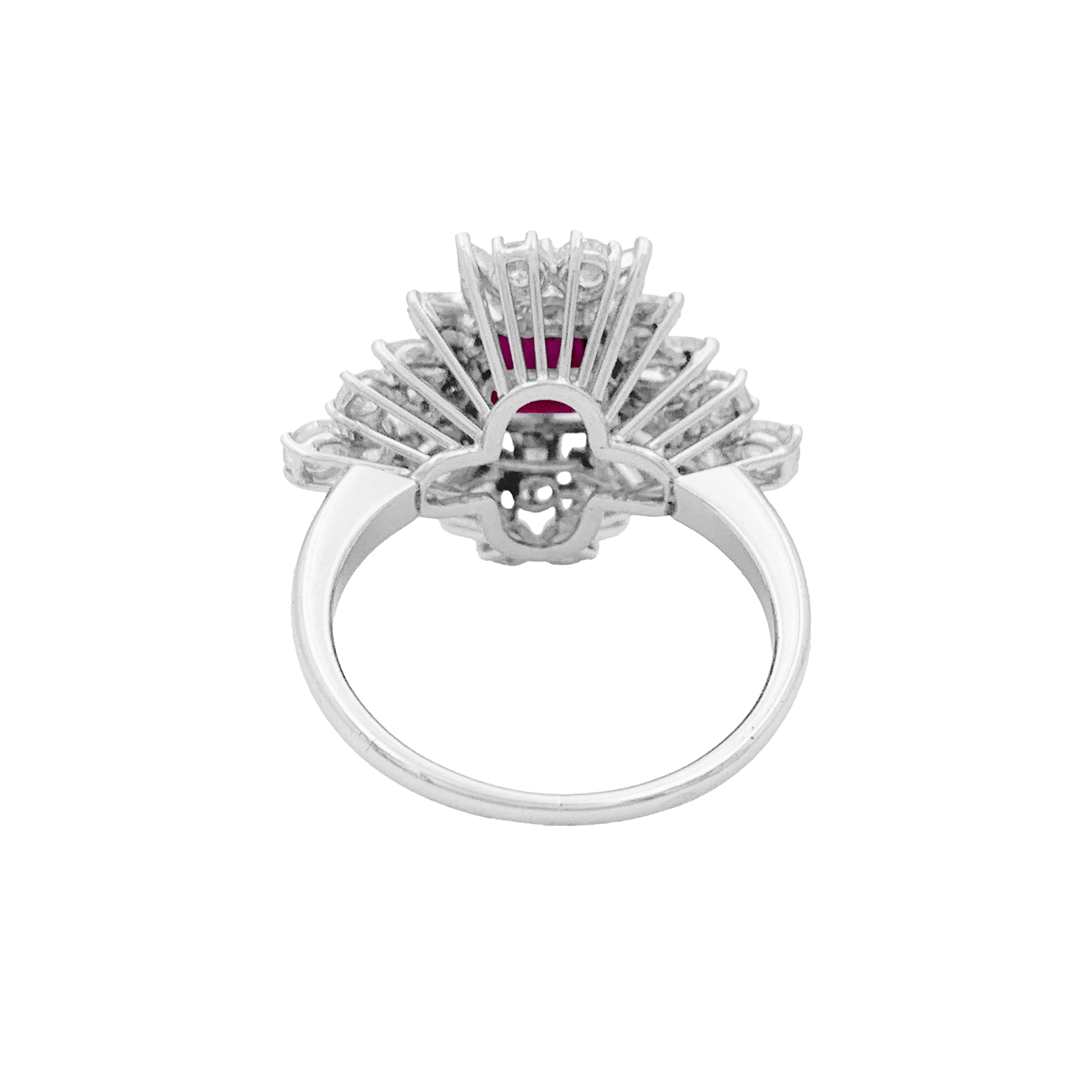 Bague jupe or blanc rubis 1,57 cts et diamants. 4