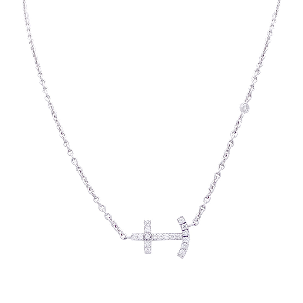 Collier or blanc et diamants. 3