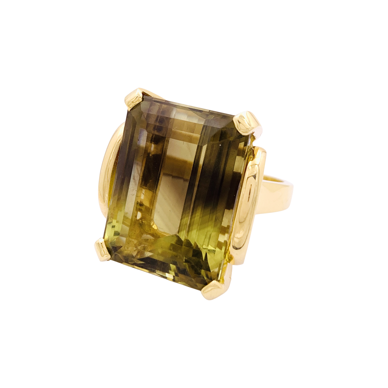 Bague de cocktail, or jaune, quartz bicolore 35 cts. 2