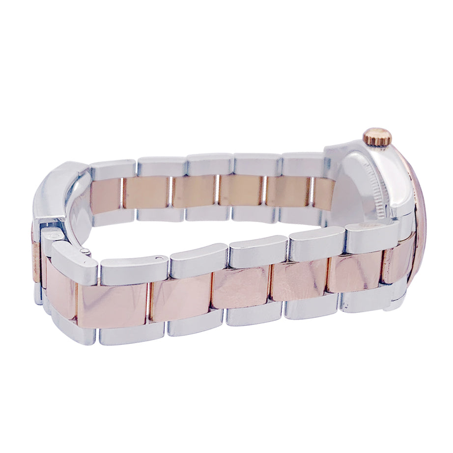 Montre Rolex "Datejust" acier, or rose, diamants, nacre rose. 2