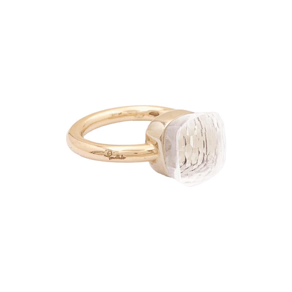 Bague Pomellato, collection "Nudo Classic", or rose et topaze blanche. 4
