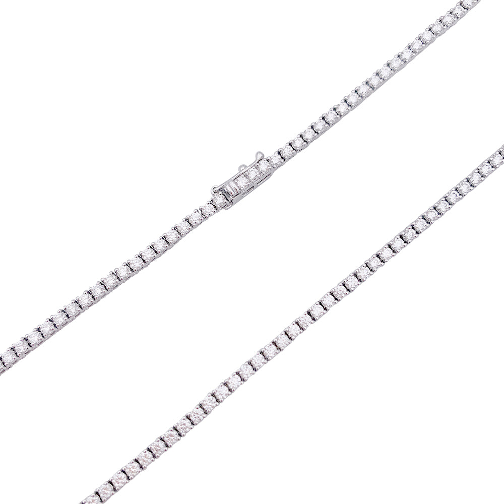 Collier rivière en or blanc, diamants. 4