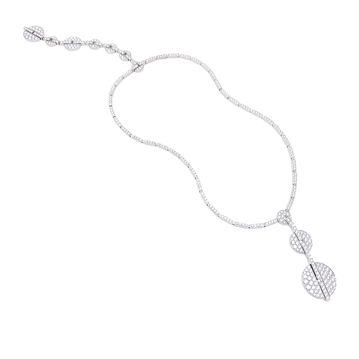 Collier Haute Joaillerie Cartier "Himalia" or blanc, diamants. 3