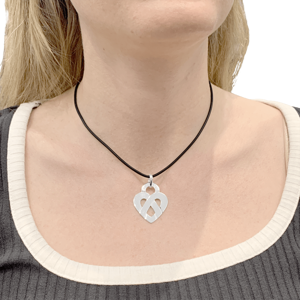 Pendentif Poiray, "Coeur Entrelacé", or blanc. 6