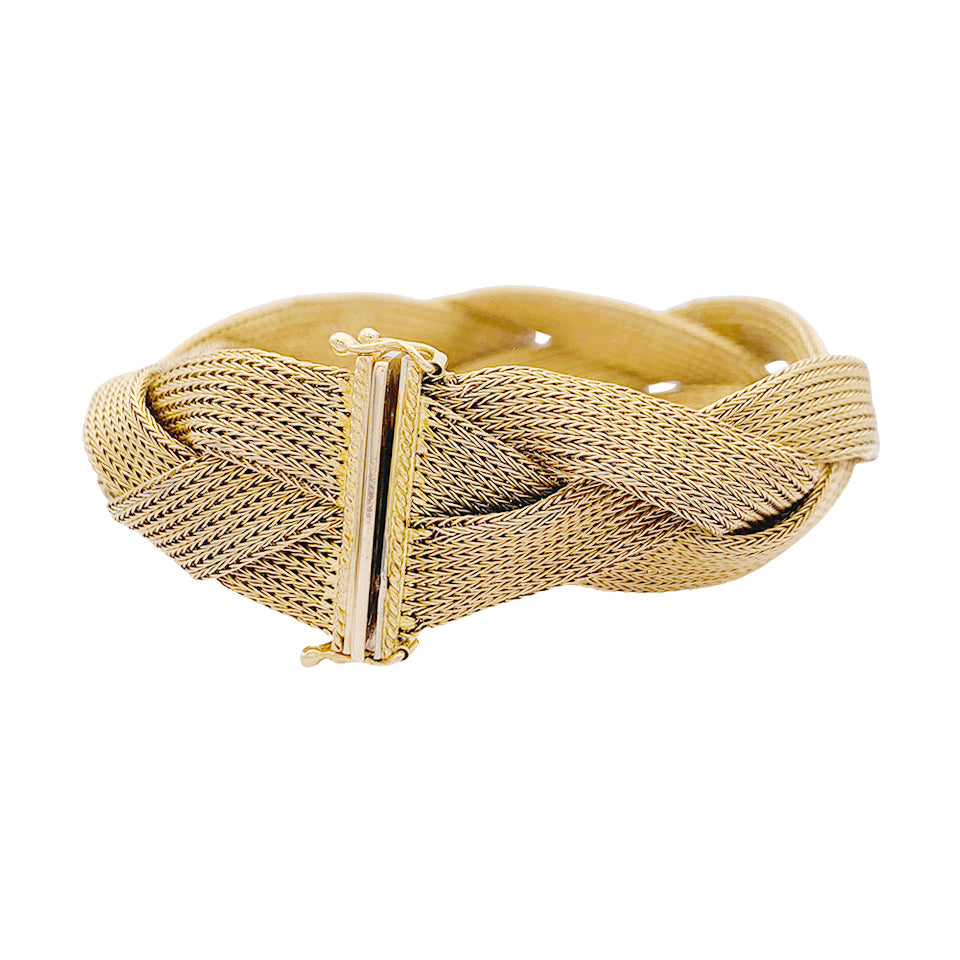 Bracelet tresse or jaune. 2