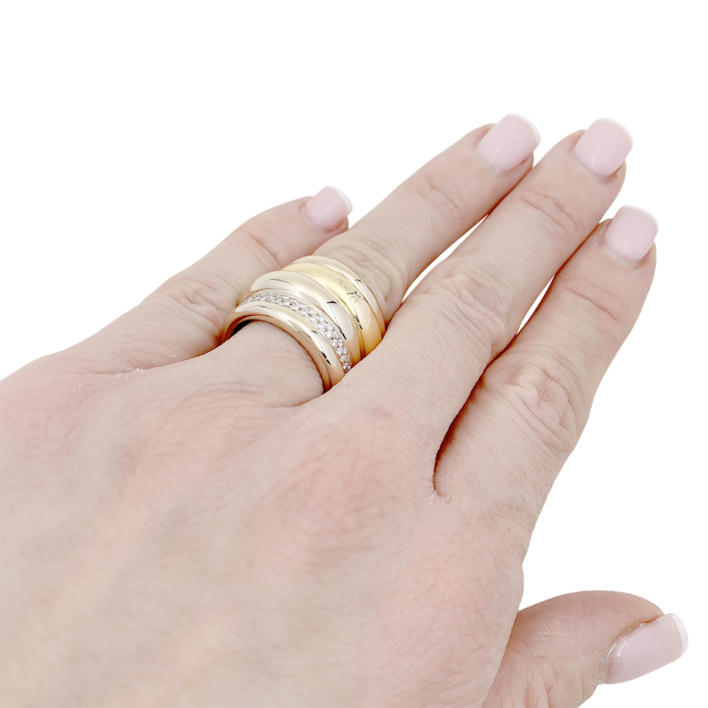 Bague Pomellato, "Tubolare", deux ors et diamants. 6