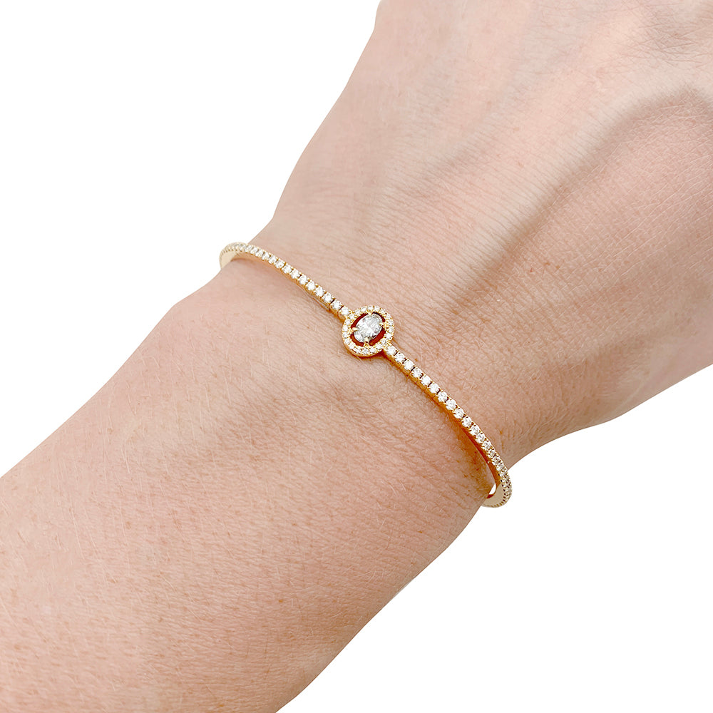 Bracelet Messika, "Glam'Azone", or jaune et diamants. 5