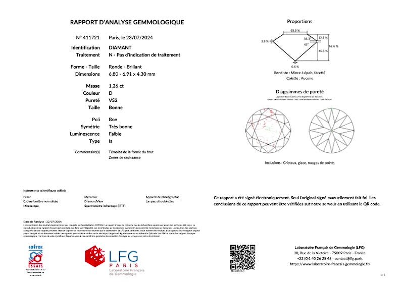 Bague diamant 1,26 ct à entourage, or blanc. 1