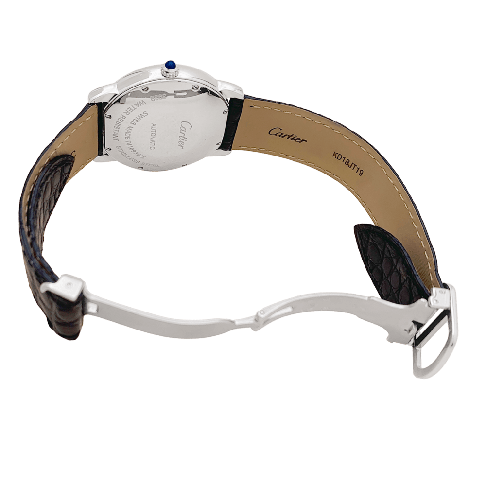 Montre Cartier, "Ronde Solo", acier, cuir.  4