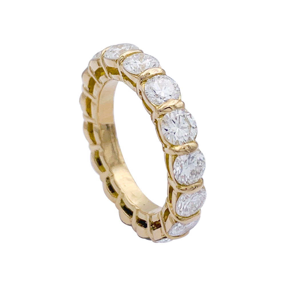 Alliance or jaune et diamants. 5