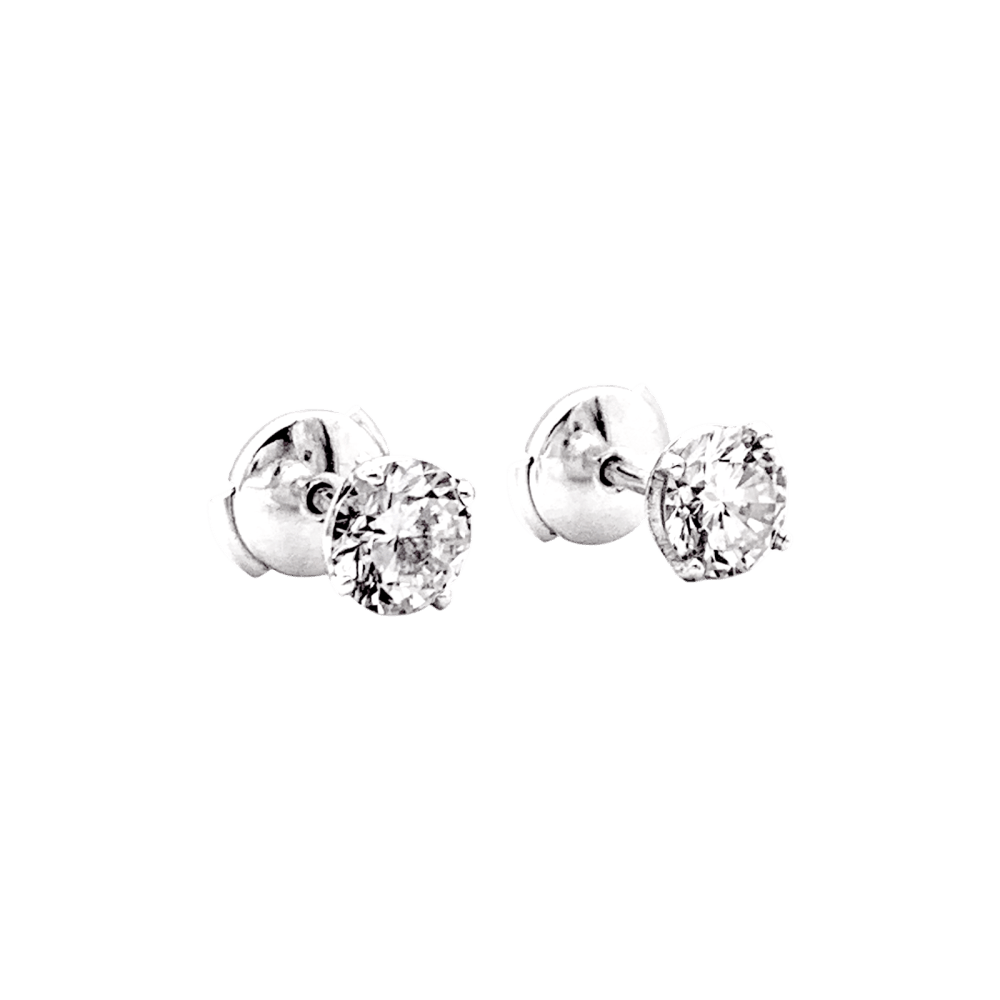 Boucles d'oreilles or blanc et diamants.  3