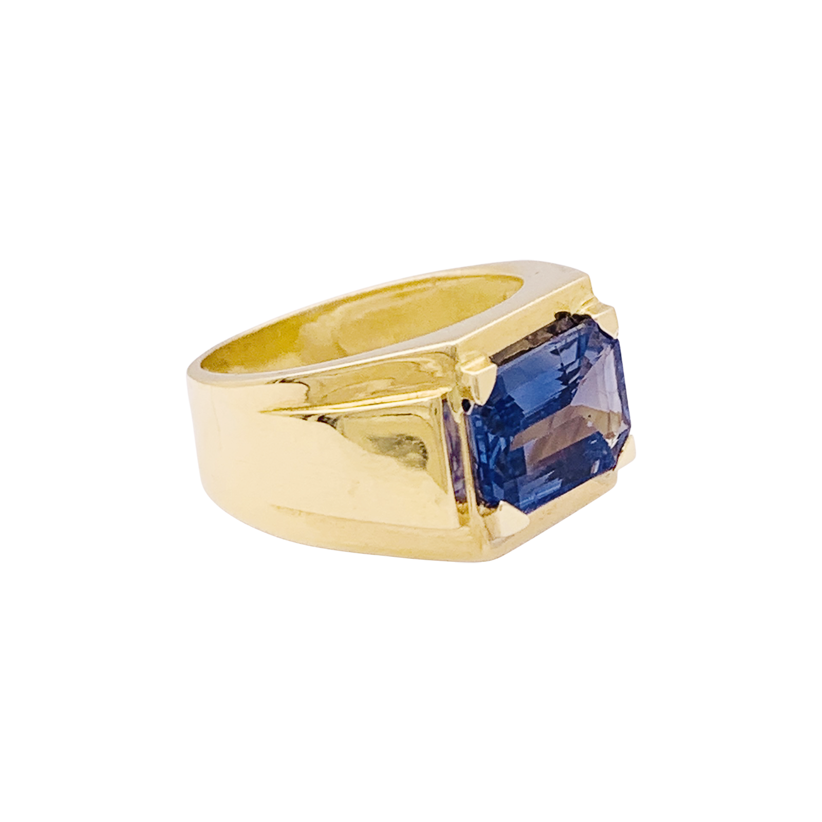 Bague or jaune et saphir ceylan 2,79 cts. 2