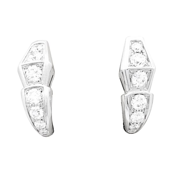 Boucles d'oreilles Bulgari "Serpenti Viper" or blanc, diamants.
