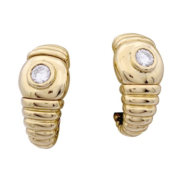 Fred gold and diamonds vintage earrings.