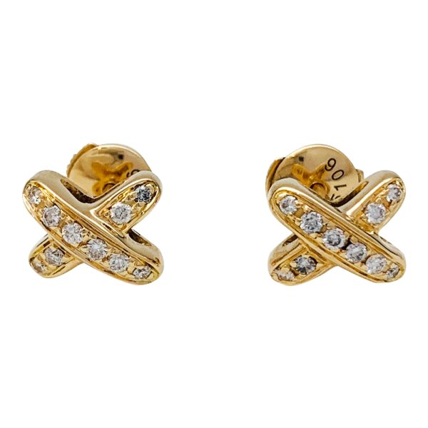 Yellow gold and diamond Chaumet earrings, 