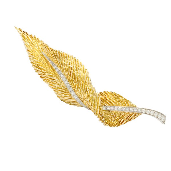 Hermès gold brooch, 