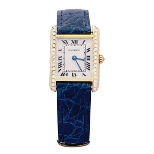Cartier gold and diamonds watch, "Tank Louis Cartier" collection.