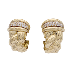 O.J.Perrin gold and diamonds earrings, "Vénitien" collection.
