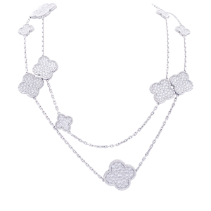 Van Cleef & Arpels “Magic Alhambra”  white gold, diamonds necklace.