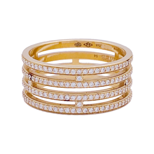 Hermès gold and diamonds ring, "Ariane" collection.
