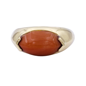 O.J.Perrin gold and coral ring.
