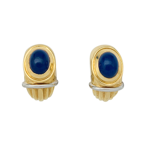 Boucles d'oreilles Boucheron, "Jaïpur", deux ors, lapis lazuli.