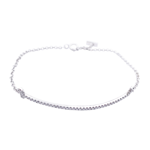 Bracelet Tiffany & Co., "Tiffany T Smile", or blanc, diamants.