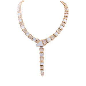 Bulgari rose gold and diamonds necklace, "Serpenti Viper" collection.