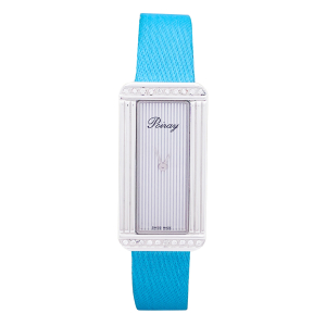 Poiray steel and diamonds watch, "Ma première Allongée" collection.