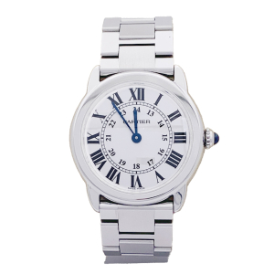 Cartier steel watch, "Ronde Solo" collection.