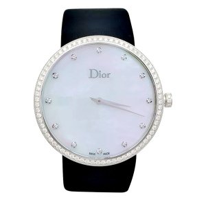 Montre Dior, "La D de Dior", acier, nacre, diamants.