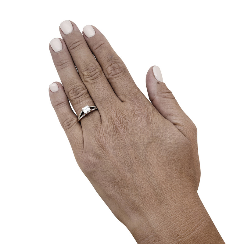 White gold diamonds solitary ring. 1ct/E/VS1