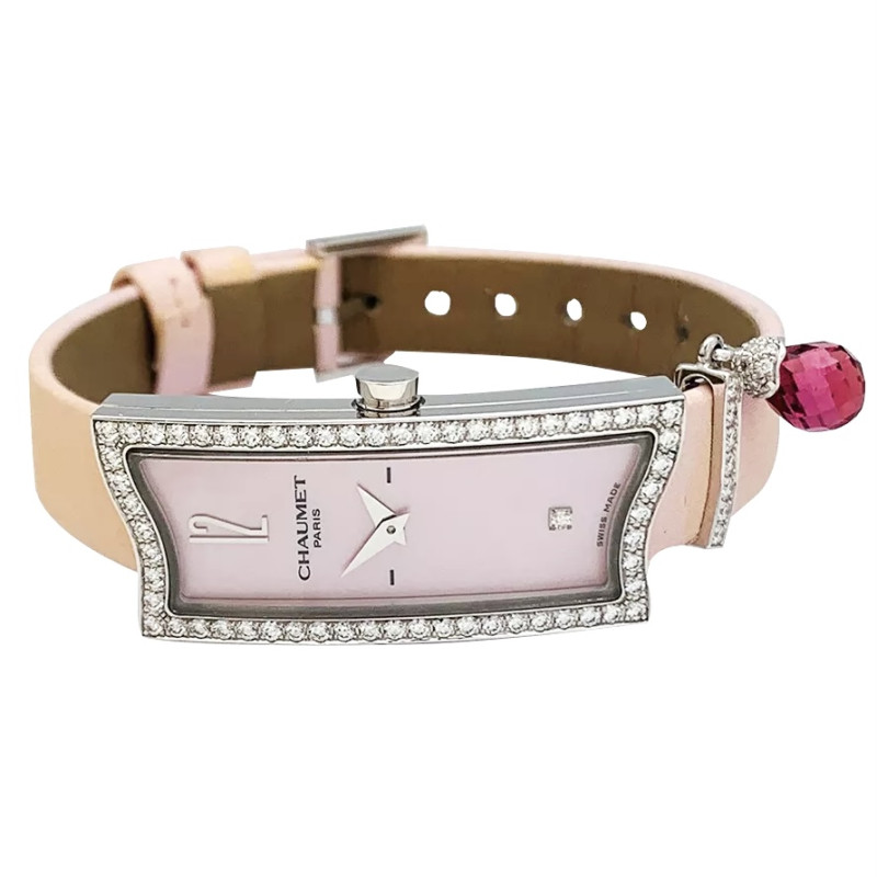 Chaumet "Frisson" gold watch, diamonds, mother of pearl and tourmaline.