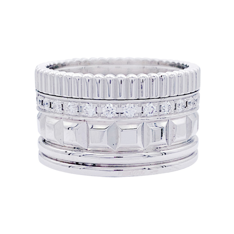 Boucheron white gold and diamonds ring, "Quatre Radiant Edition" collection.