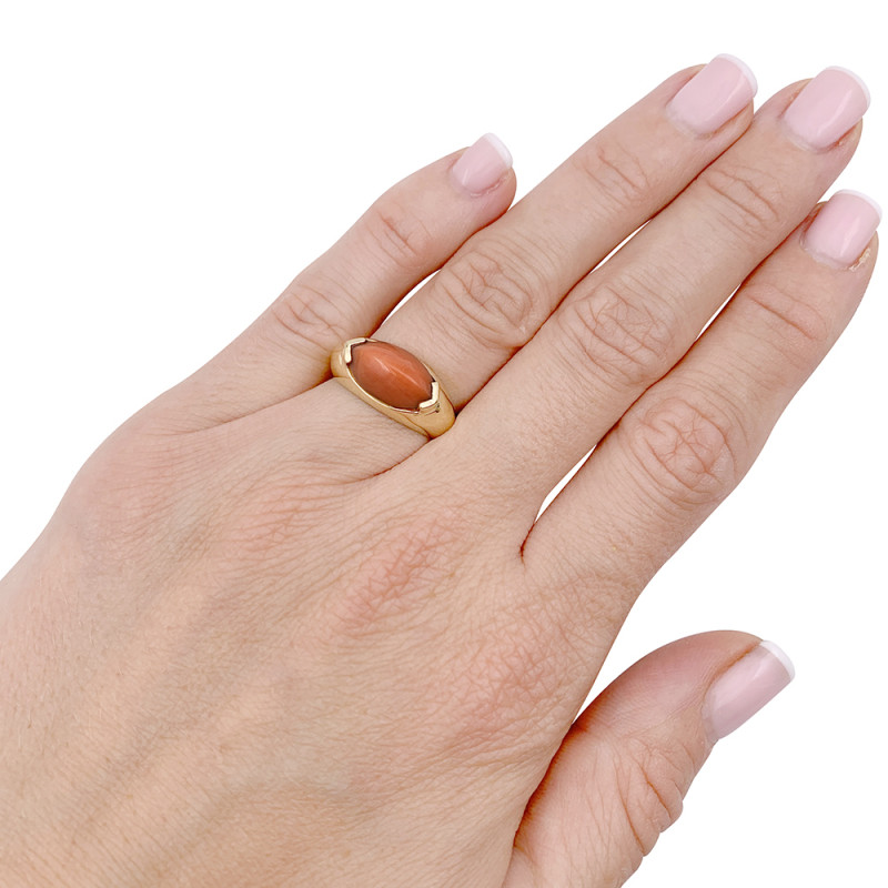 O.J.Perrin gold and coral ring.