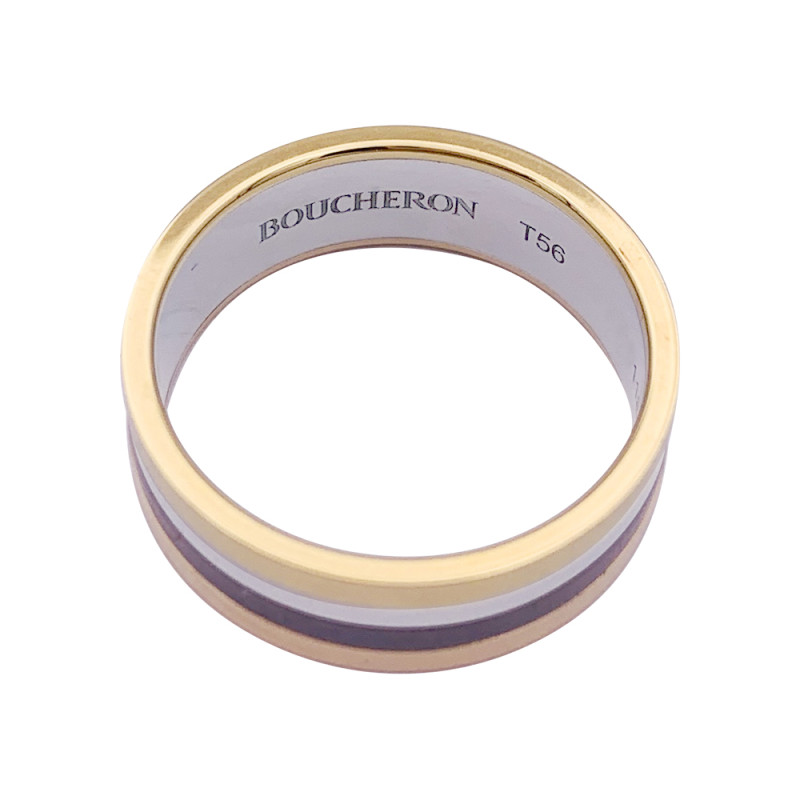 Boucheron “My First Quatre” ring, two golds and steel.
