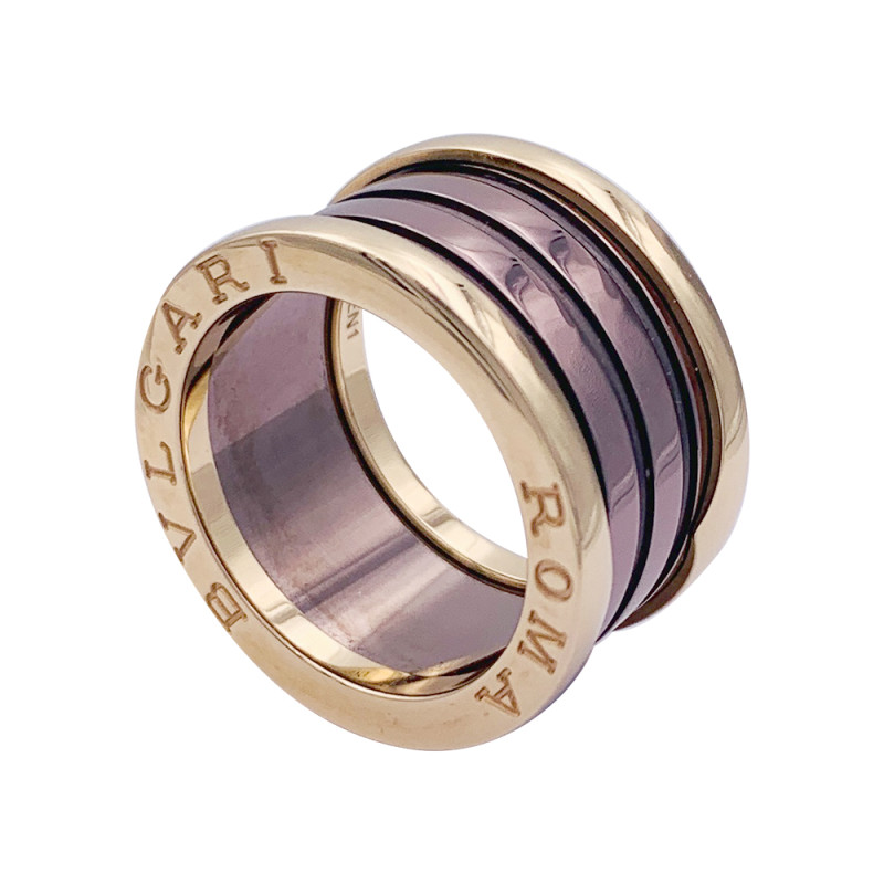 Bulgari gold and cermet ring, "B.Zero1" collection.