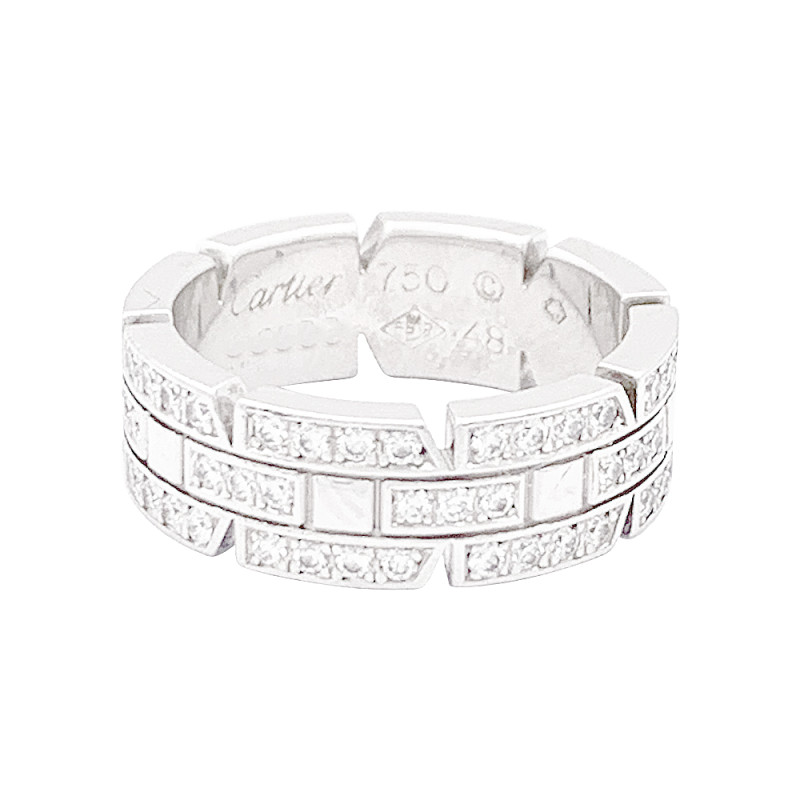 Cartier white gold and diamonds ring "Tank Française".