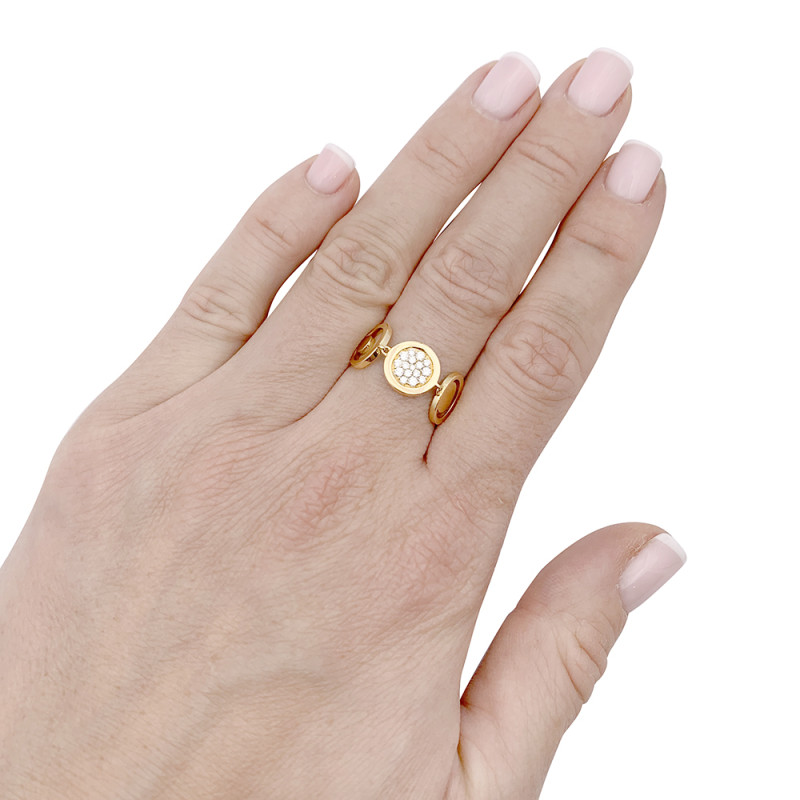 Fred yellow gold, diamonds ring "Miss Fred Moon".