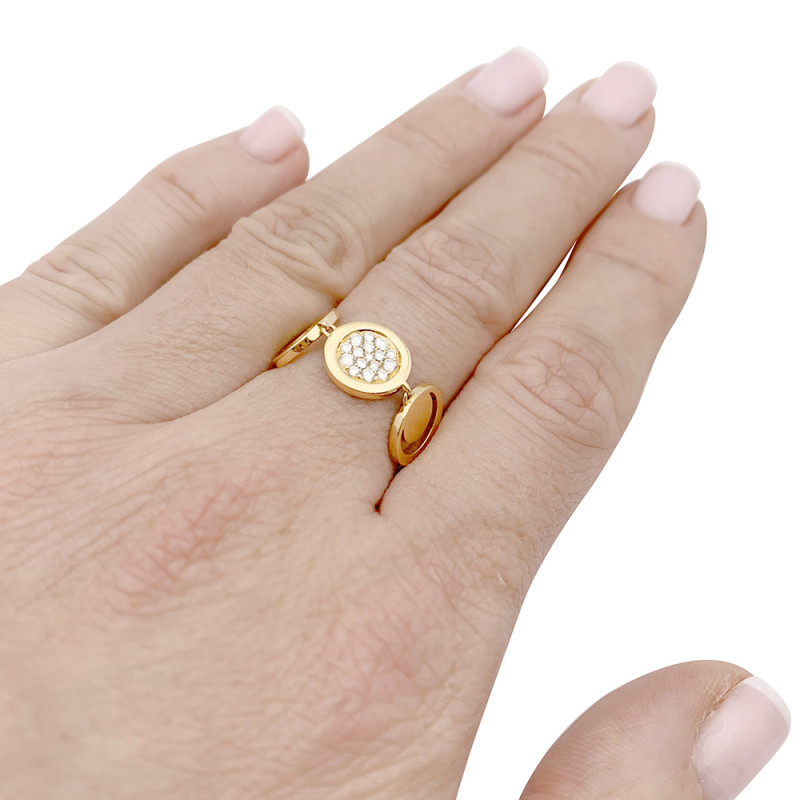 Fred yellow gold, diamonds ring "Miss Fred Moon".
